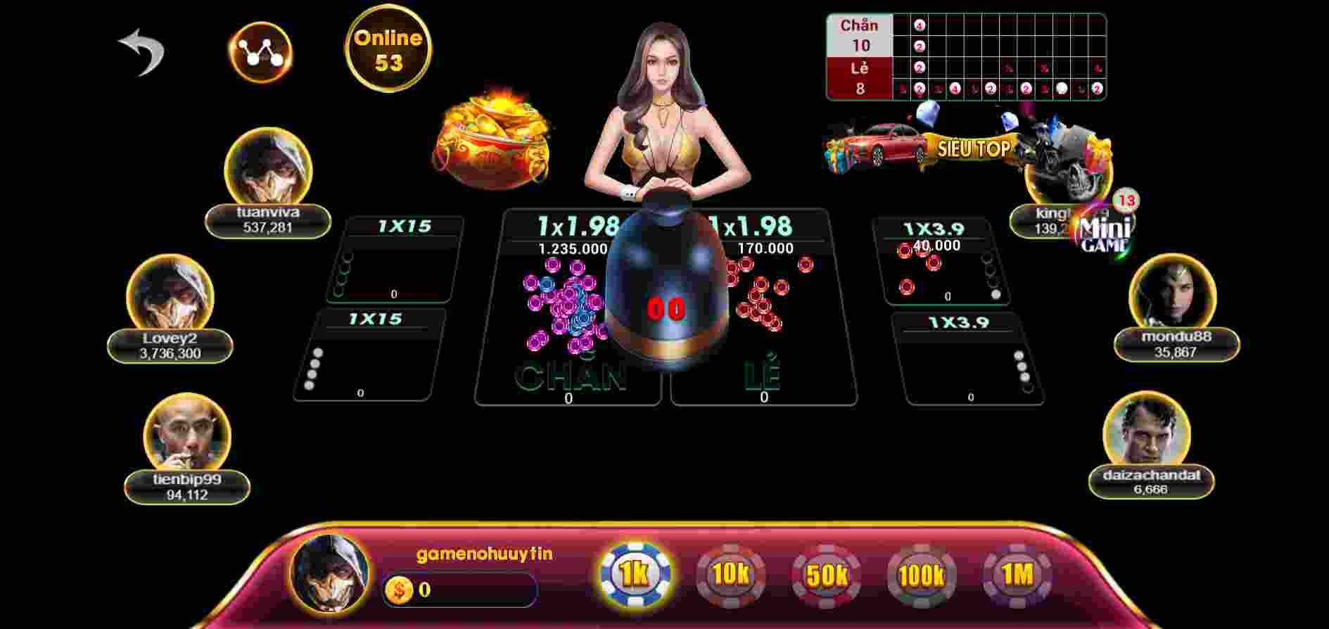 Trò chơi người chia bài trực tiếp cấp độ Bigboss - Bigboss